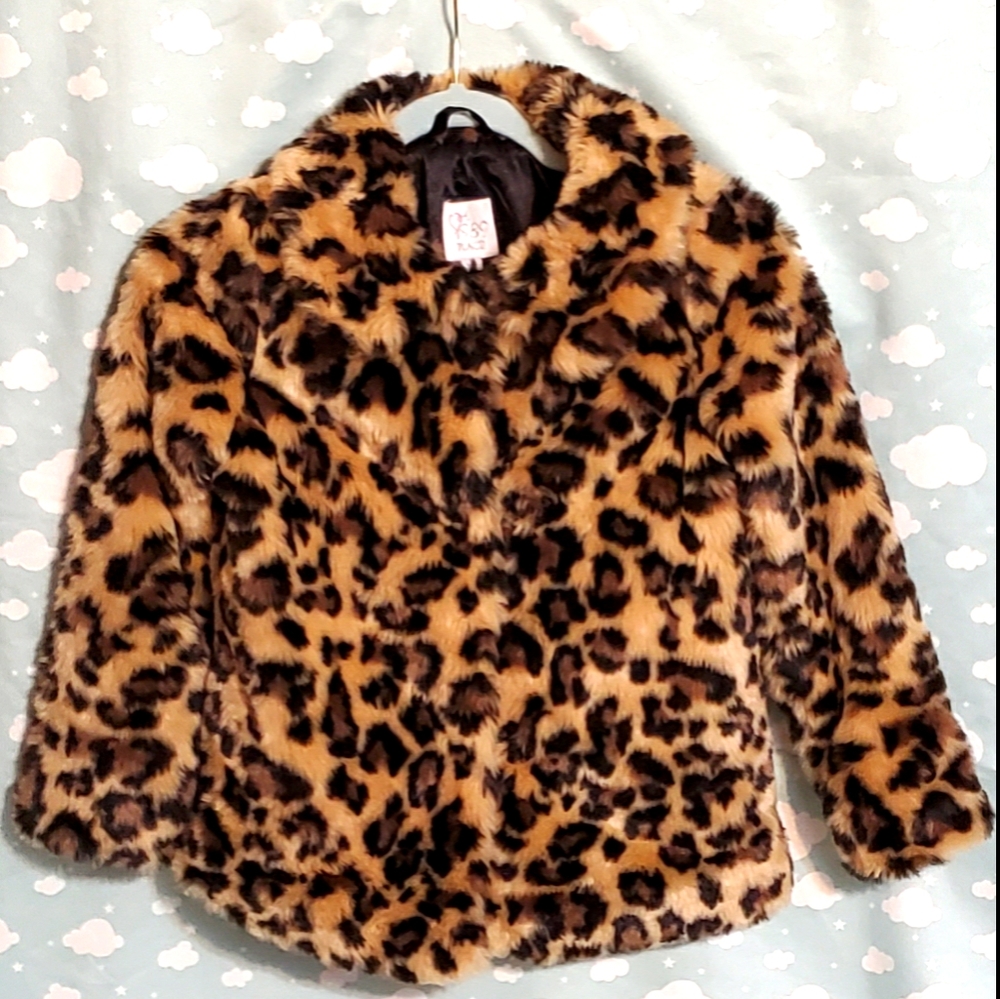 Children's Place Leppard print Fur coat